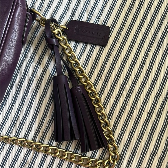 Coach Purple and Gold Crossbody Bag with Chain Strap - Picture 4 of 5